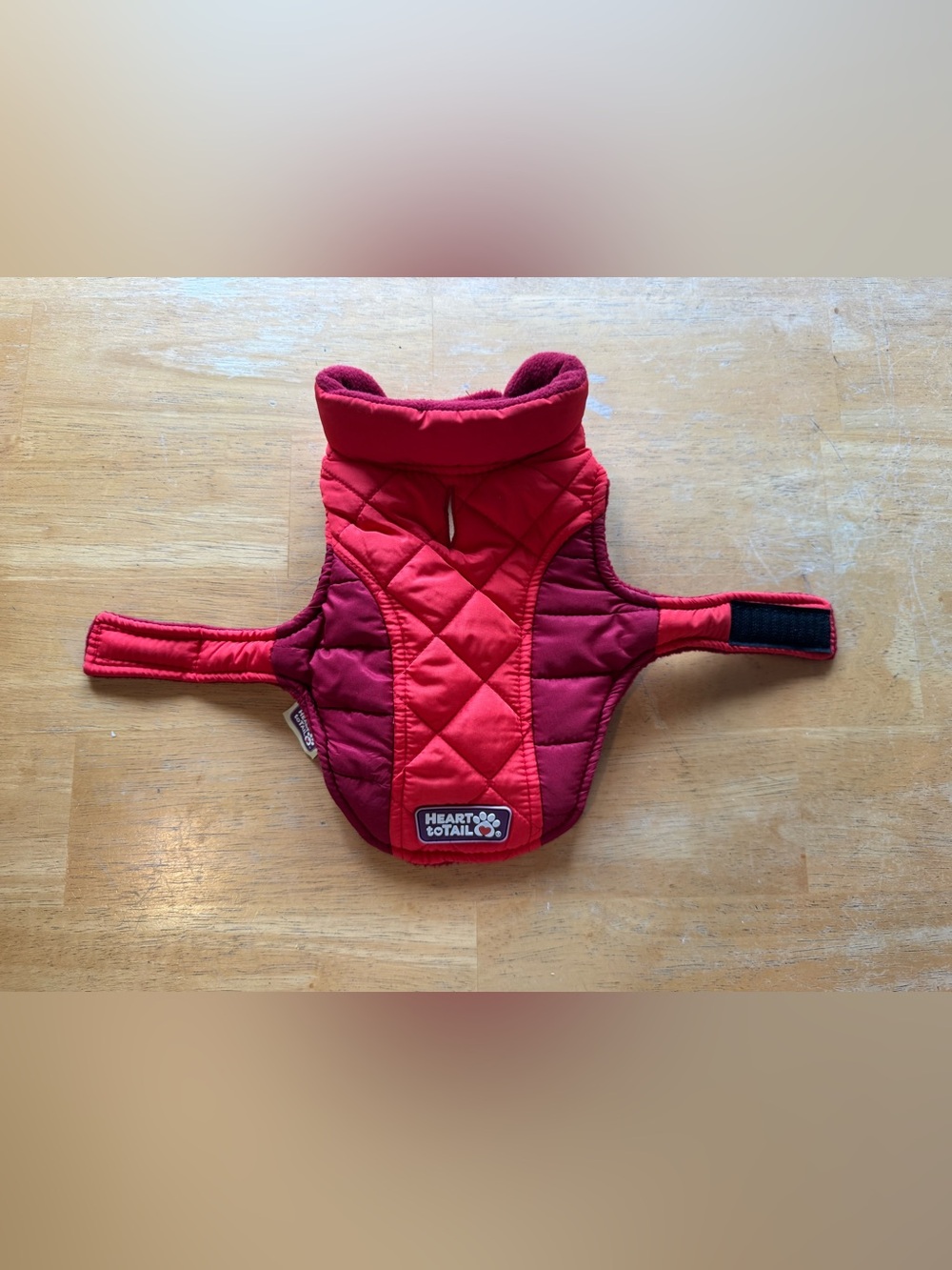 Red Quilted Pet Jacket, XS